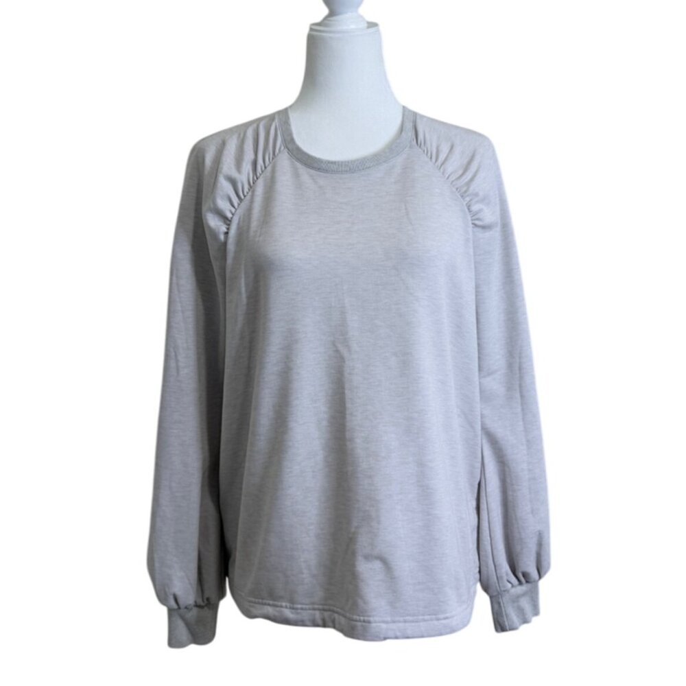 The Upside Women's Pullover Sweatshirt Long Sleeve Light Gray Size S